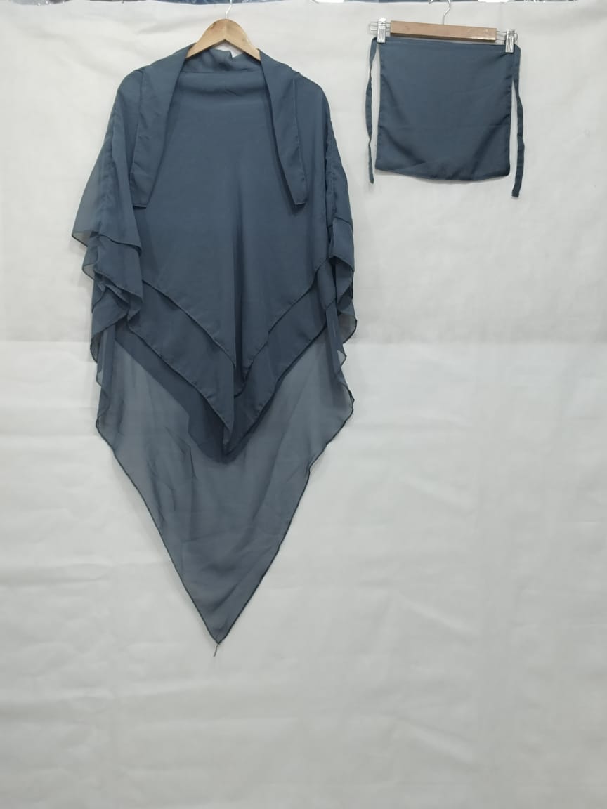 3 Layer Khimar With Nikab