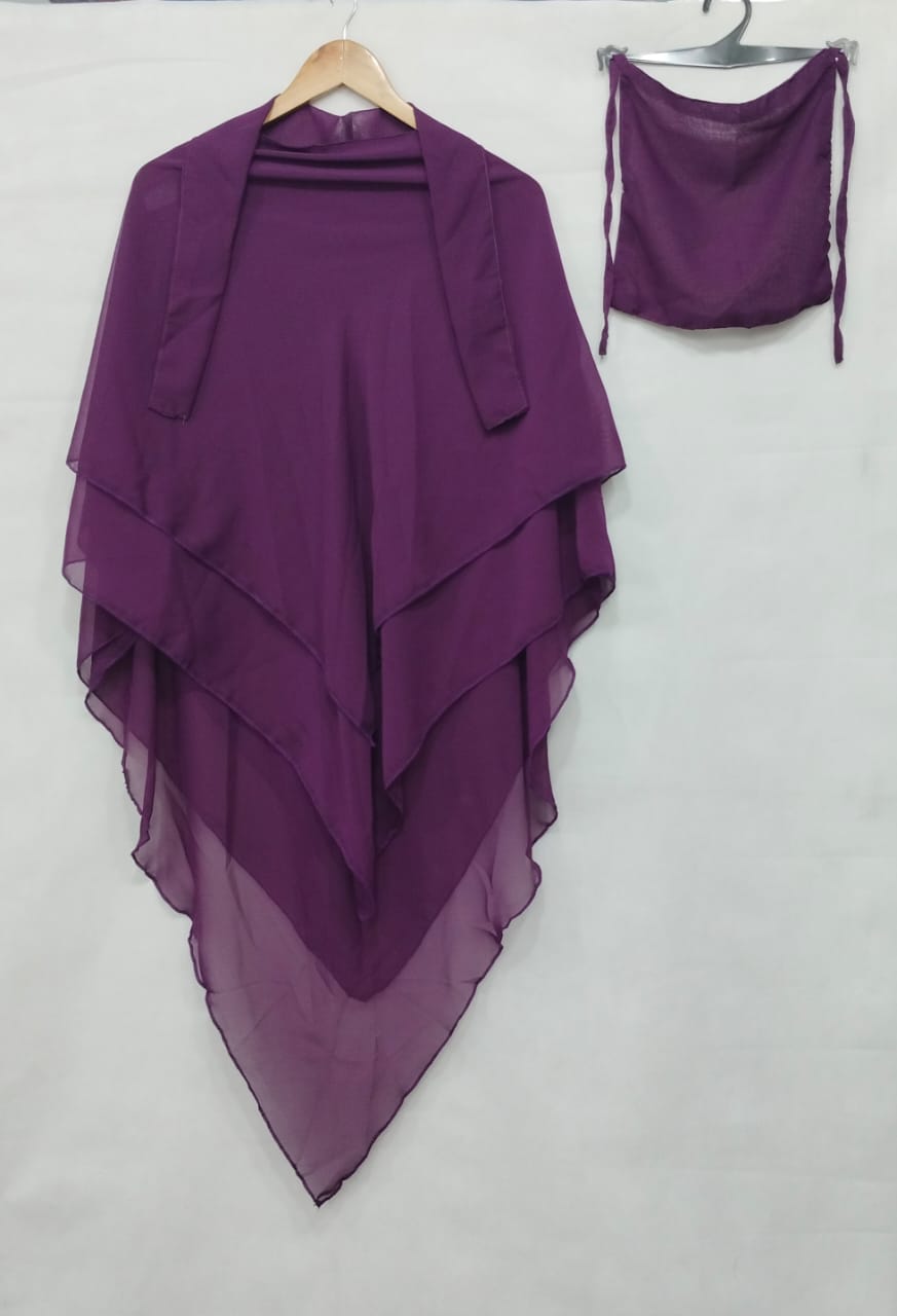 3 Layer Khimar With Nikab