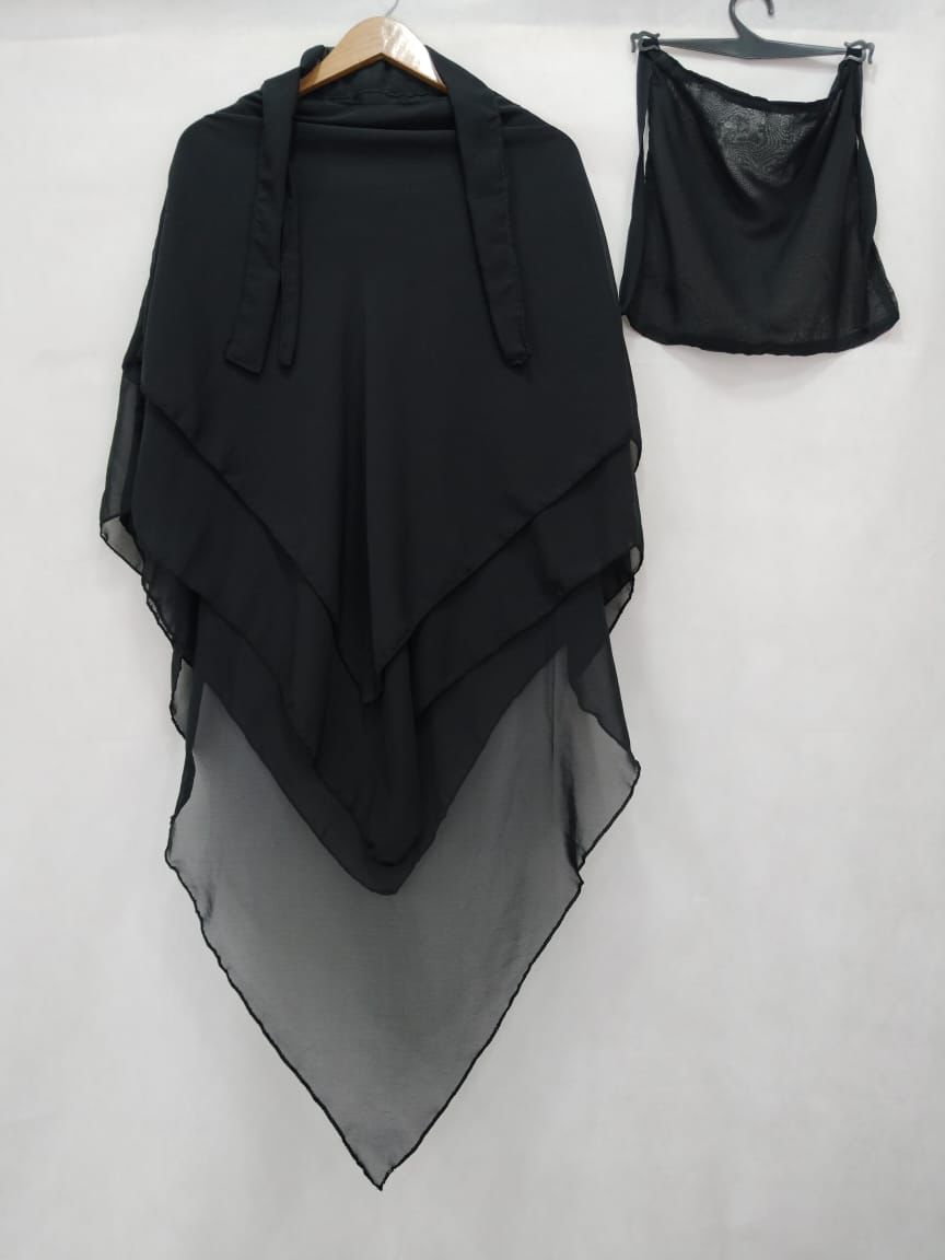 3 Layer Khimar With Nikab