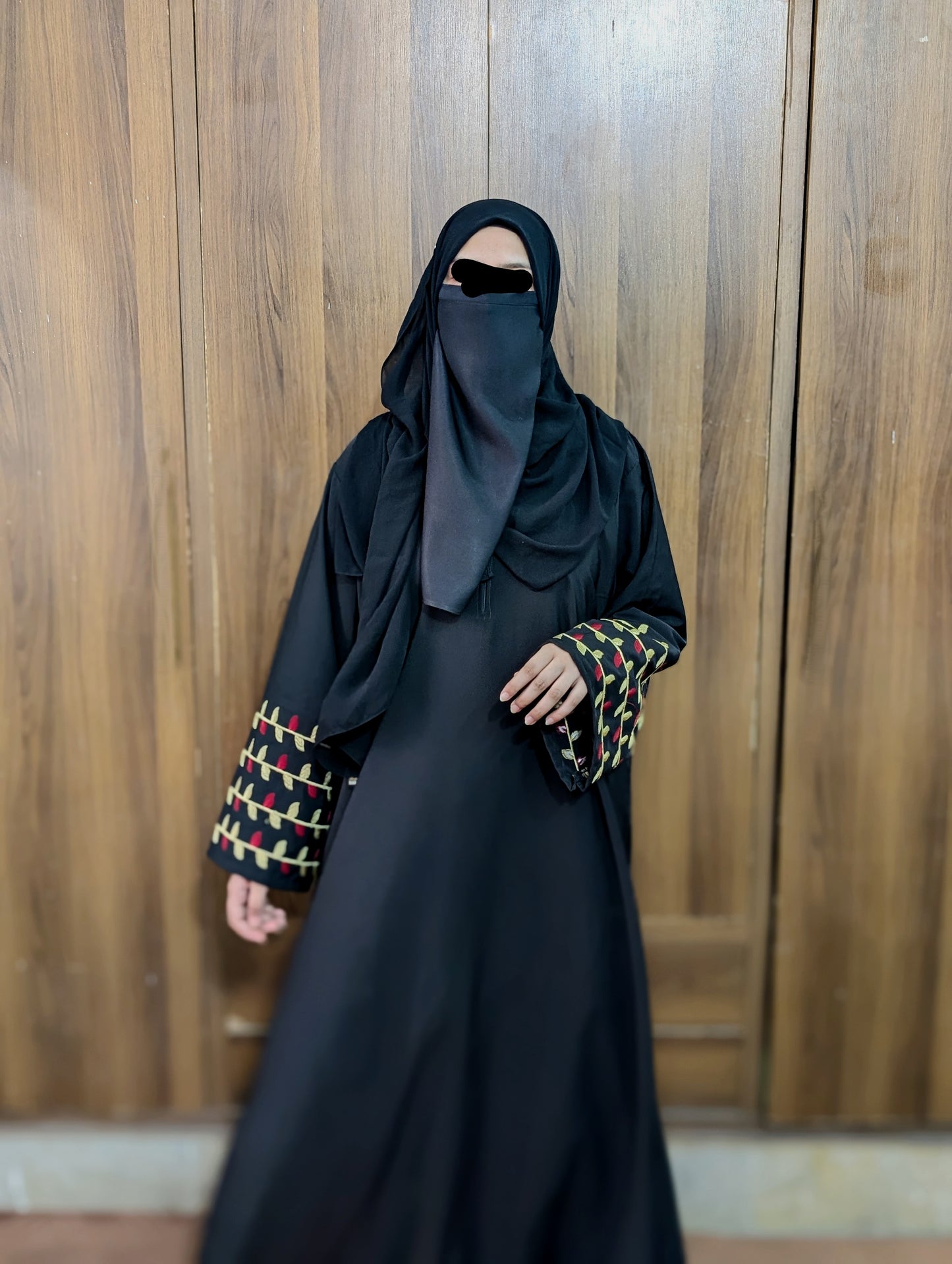 Sleeves Embroidered Abaya