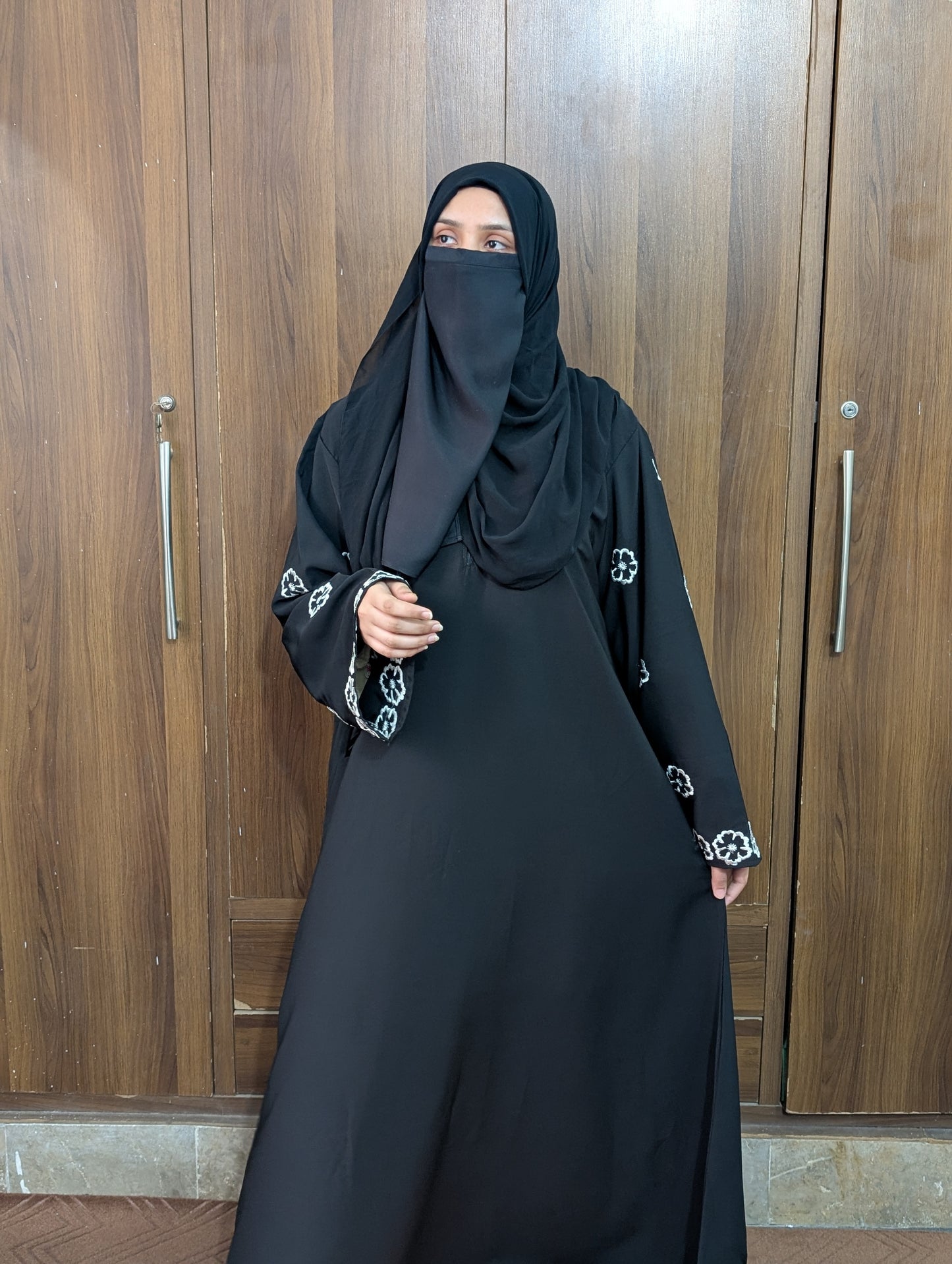Sleeves Embroidered Abaya