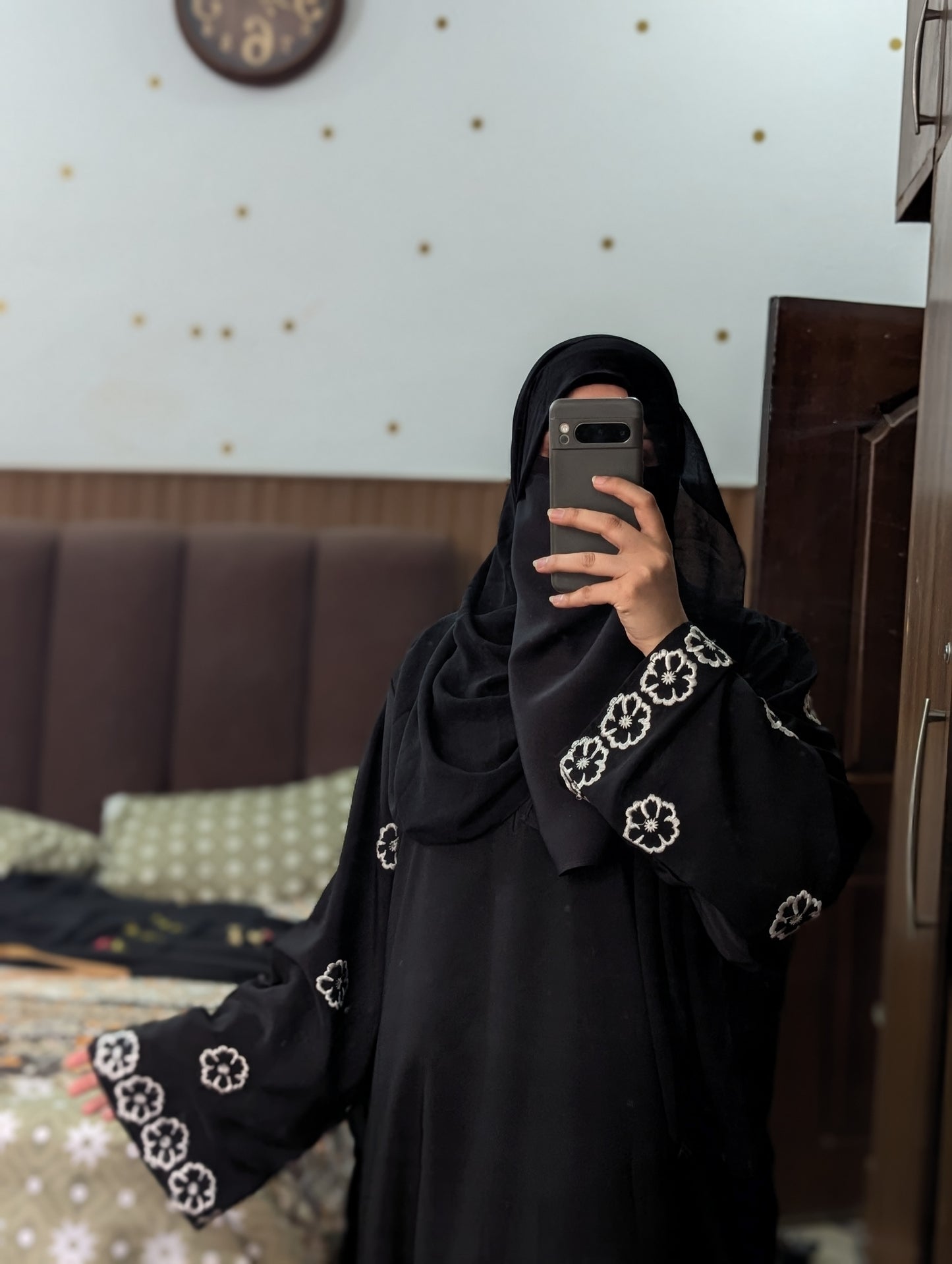 Sleeves Embroidered Abaya