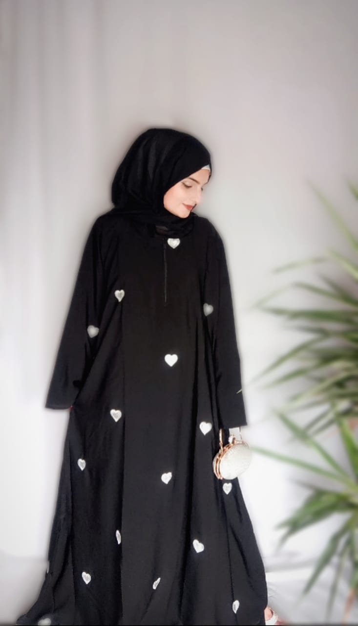 Heart Full Embroidered Abaya