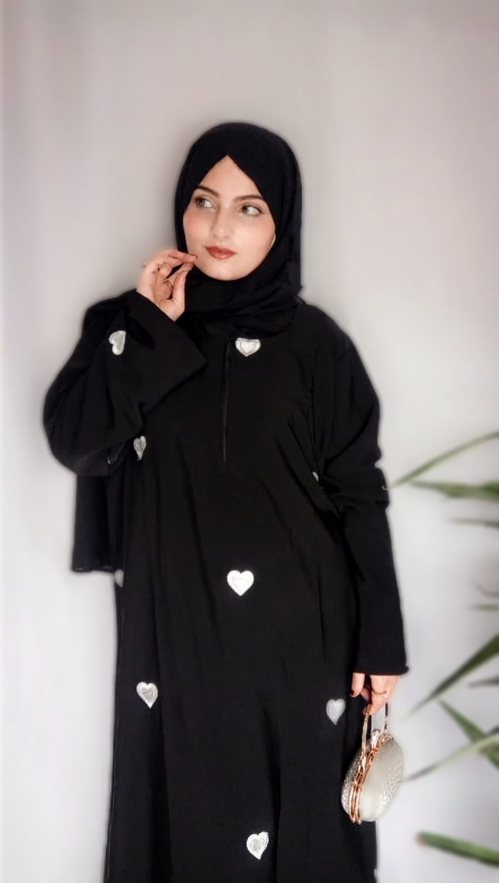 Heart Full Embroidered Abaya
