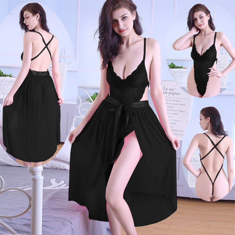 Short Net Nighty Set