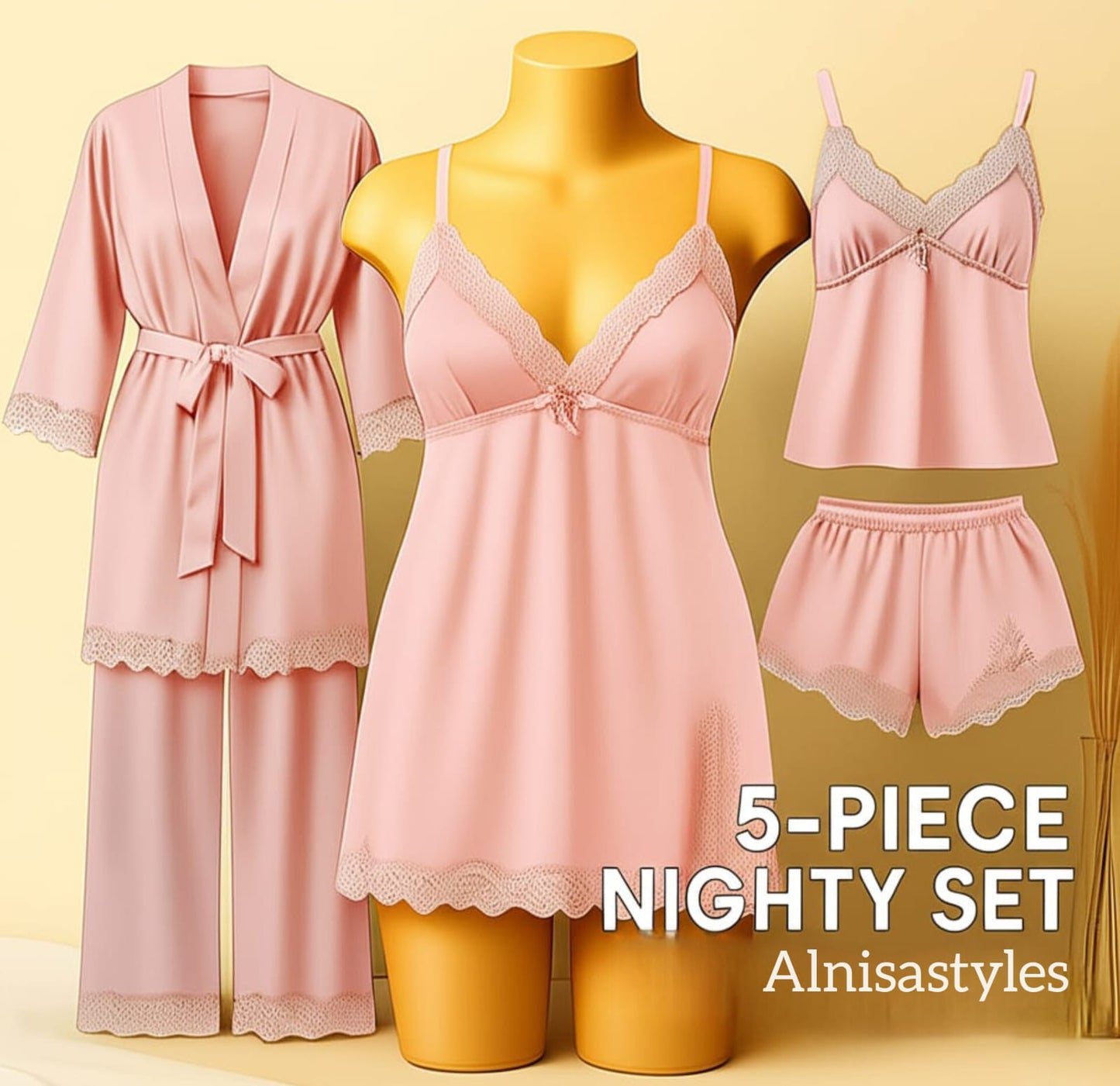 5-Piece Bridal Nighty Set