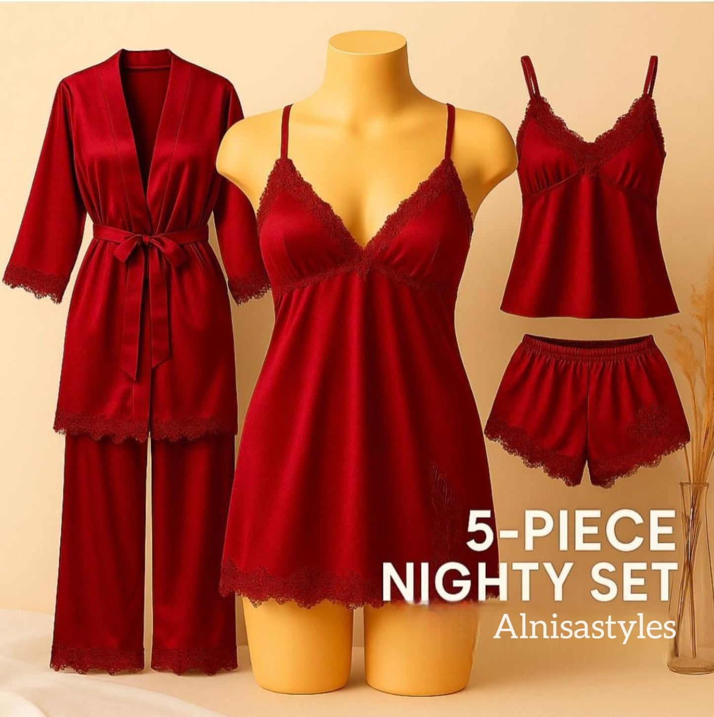 5-Piece Bridal Nighty Set