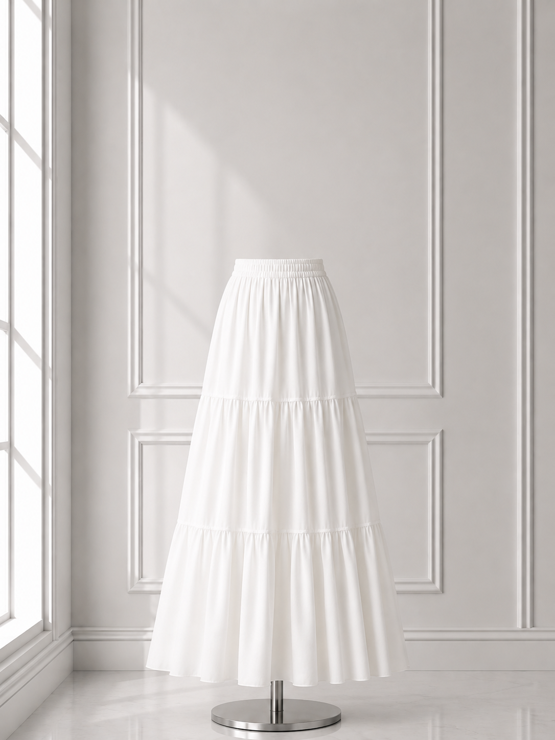 Midnight Bloom Skirt White