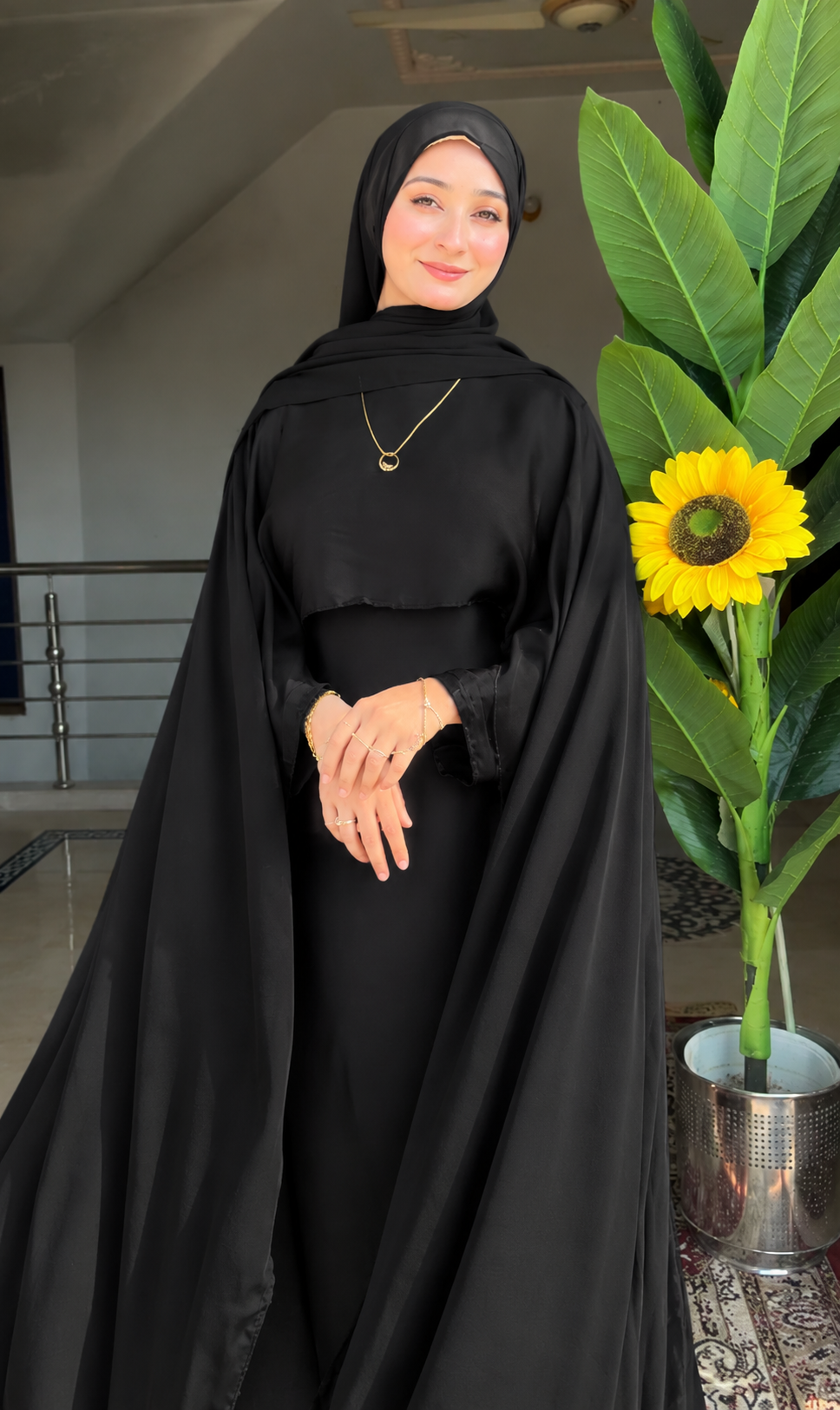 Silk Modest Flora with scarf