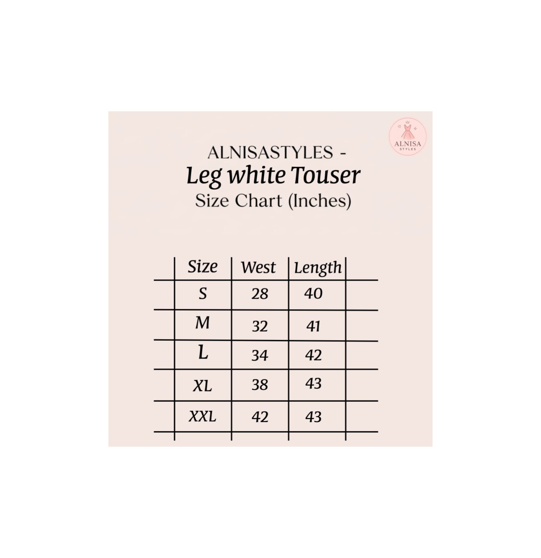 Leg white Touser