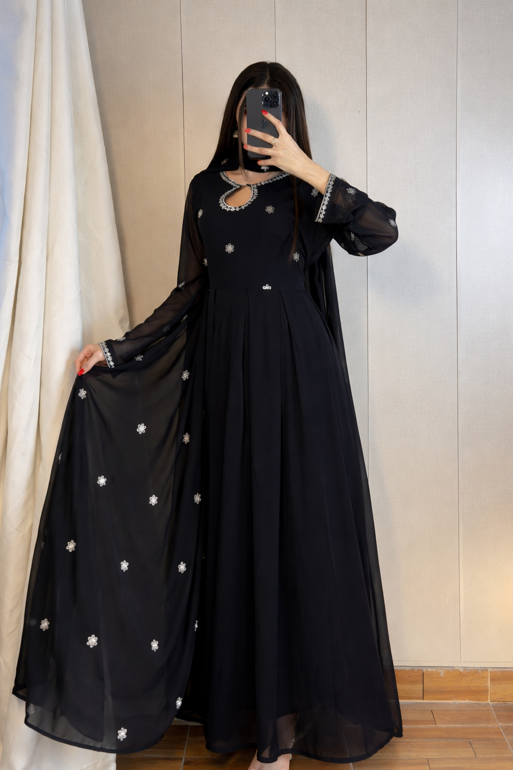 Noor-e-Shab Embroidered 3 Piece Frock