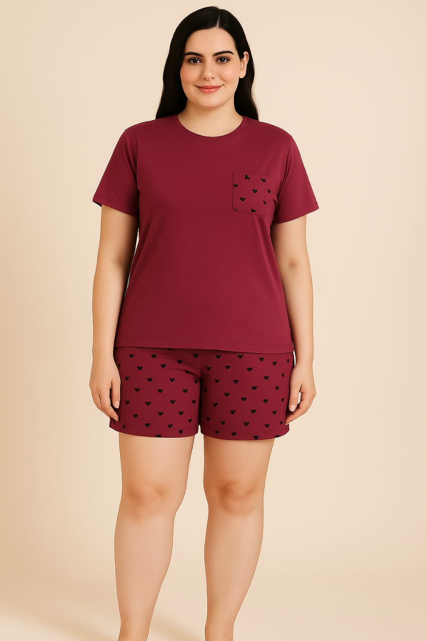 Short Night Suit 2 Piece - Cotton Jersey