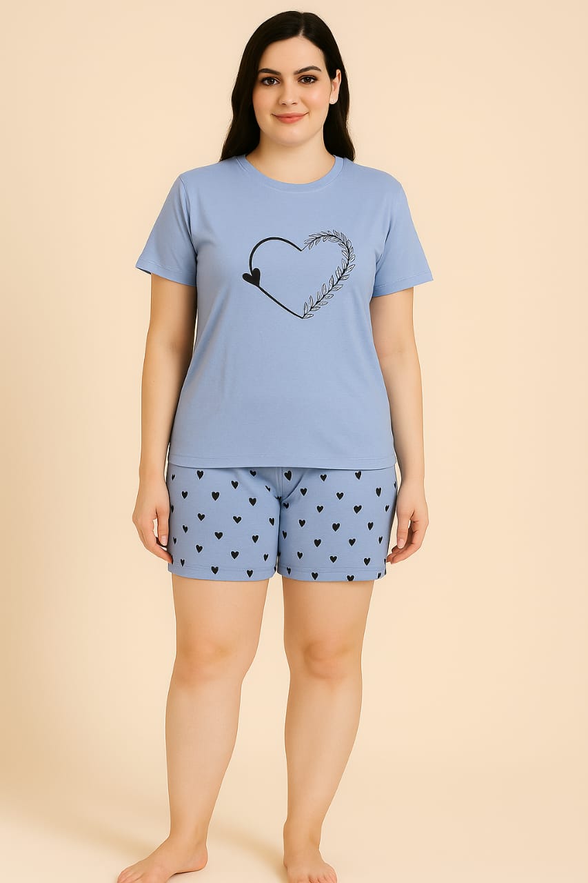 Short Night Suit 2 Piece - Cotton Jersey