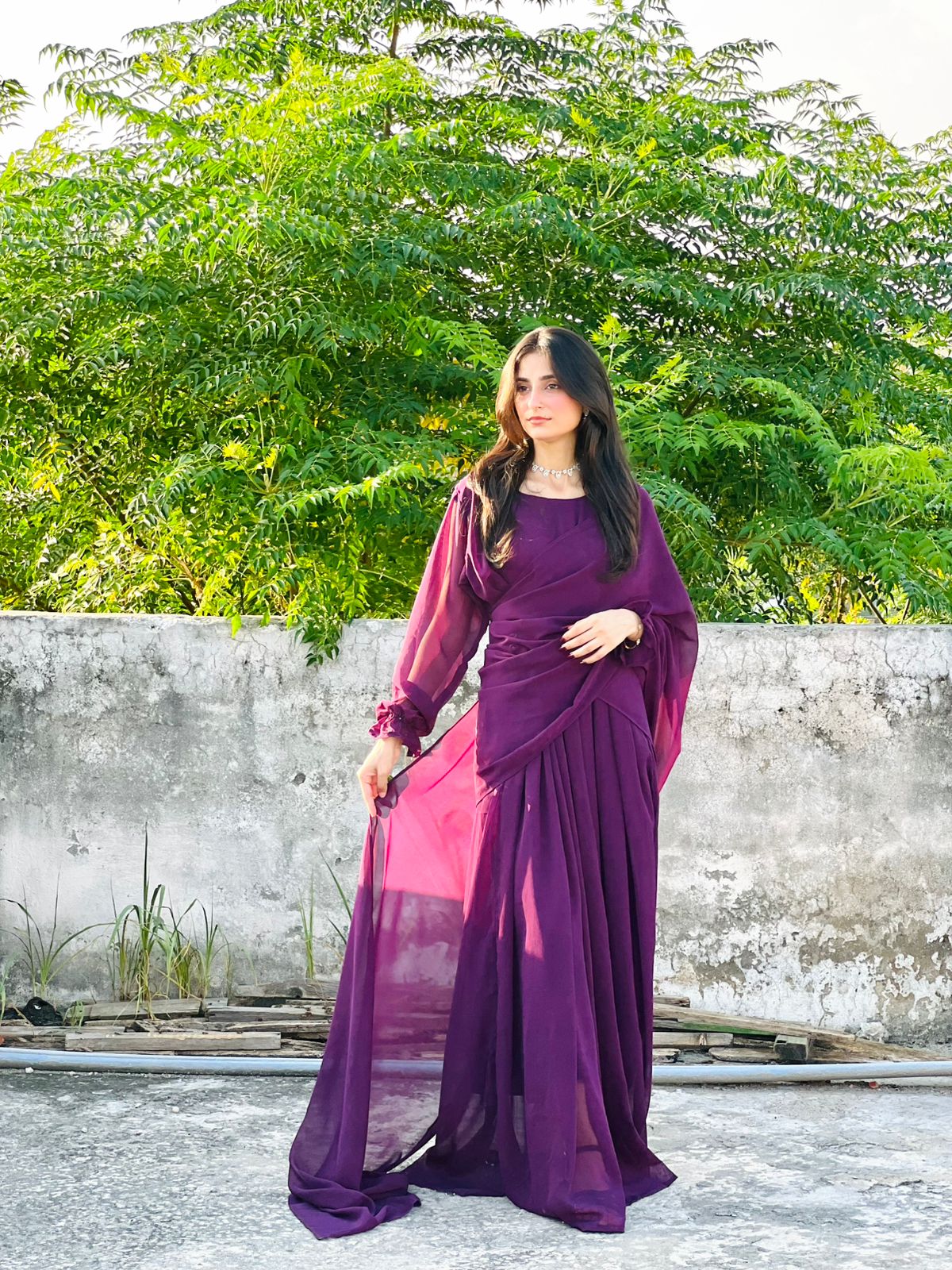 Elegant 2 in 1 Saree