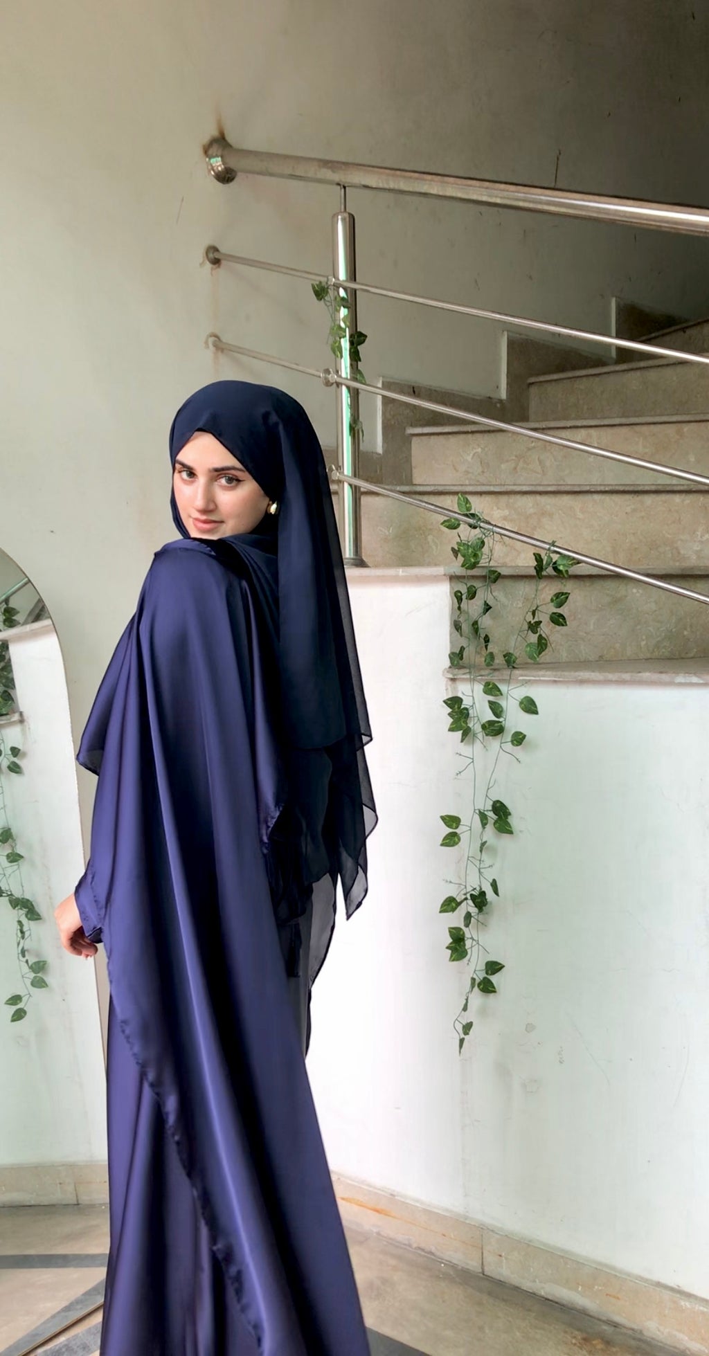 Silk Modest Flora with scarf