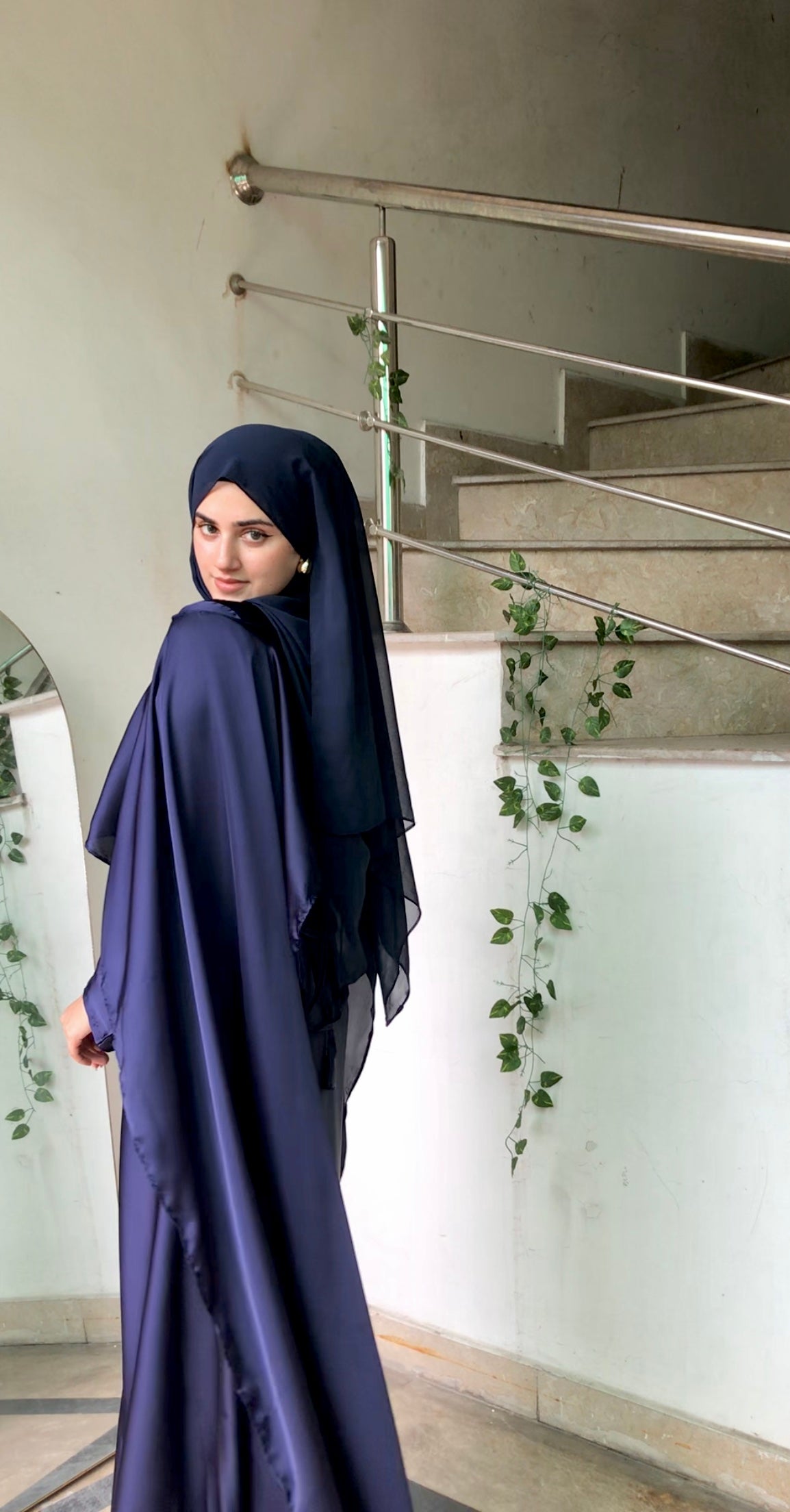 Silk Modest Flora with scarf