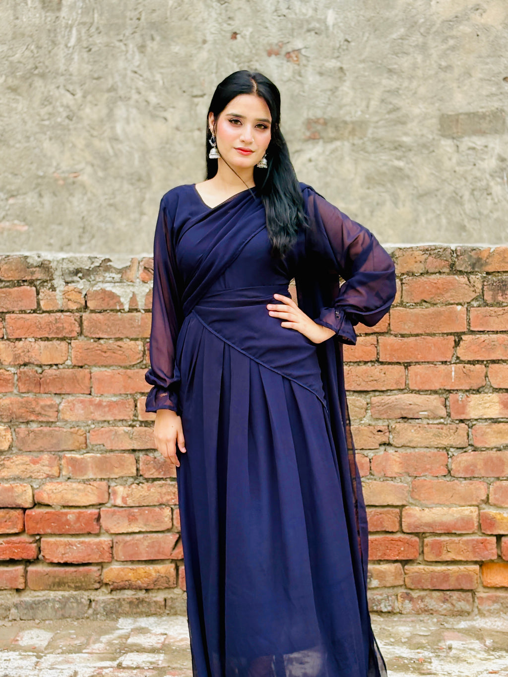 Elegant 2 in 1 Frock Saree