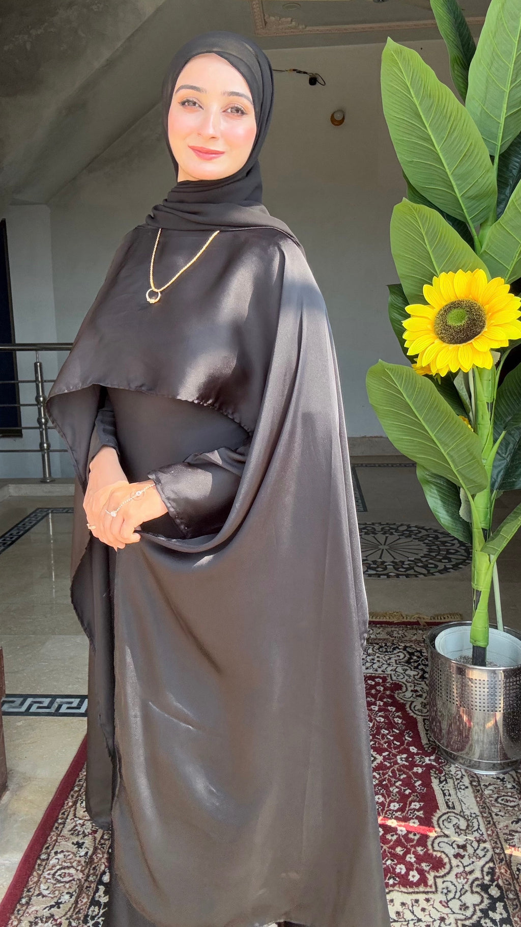 Silk Modest Flora with scarf