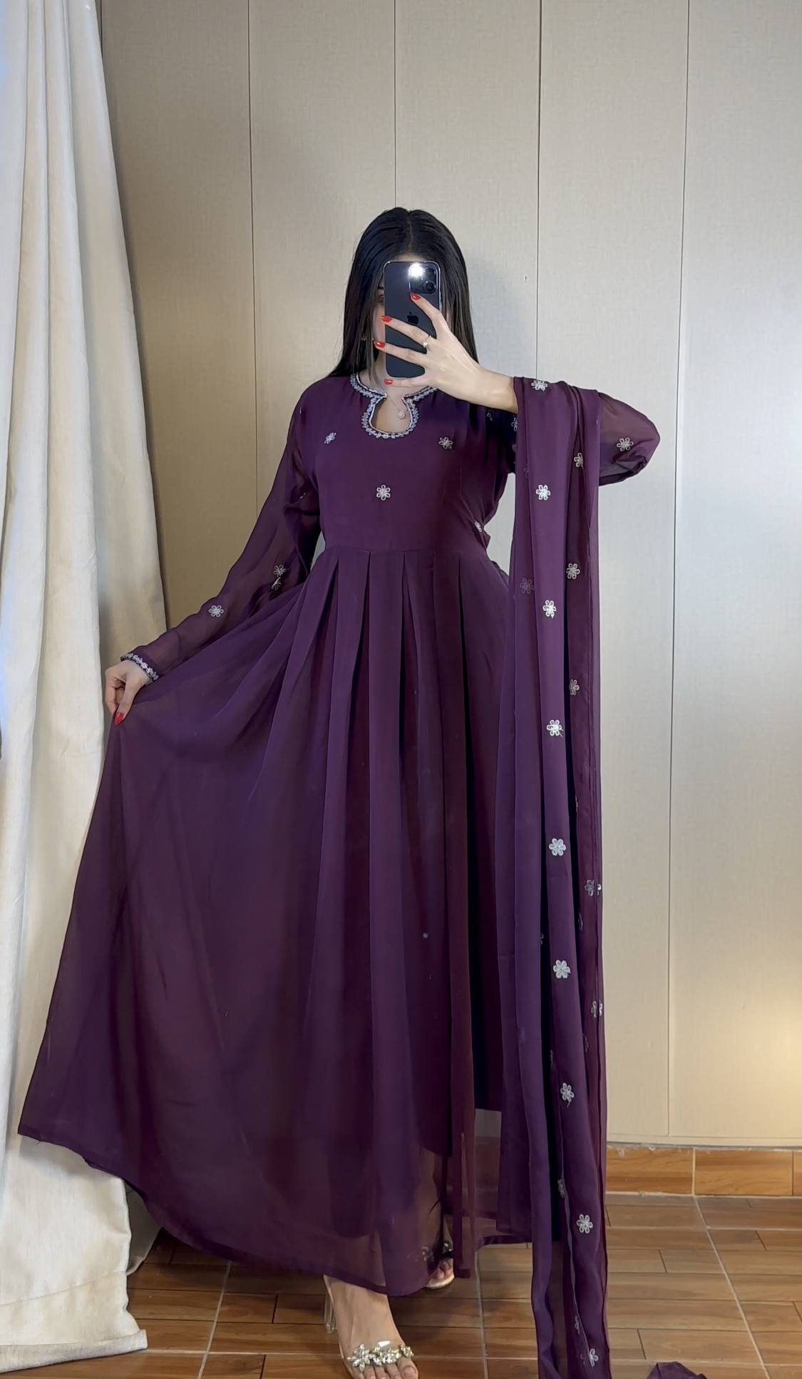 Noor-e-Shab Embroidered 3 Piece Frock