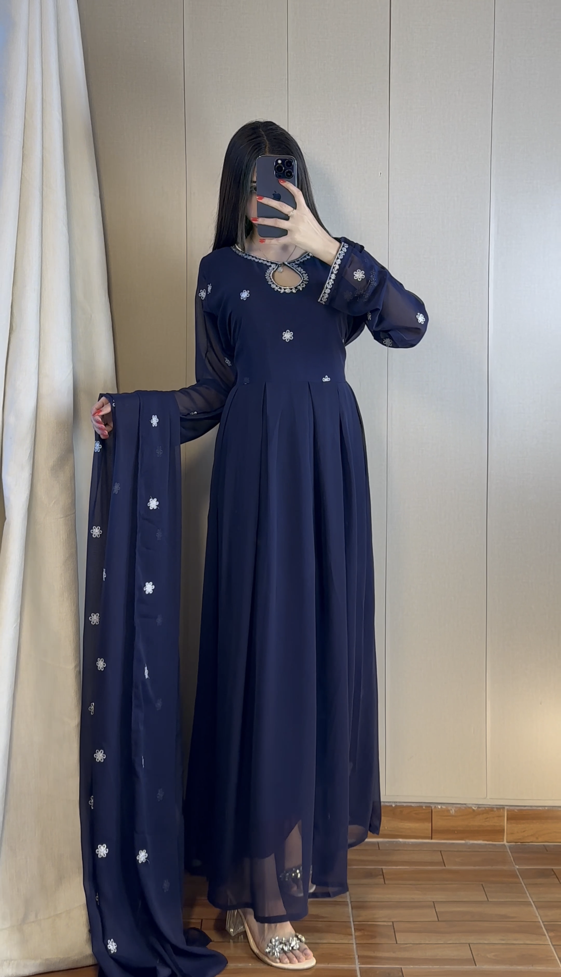 Noor-e-Shab Embroidered 3 Piece Frock