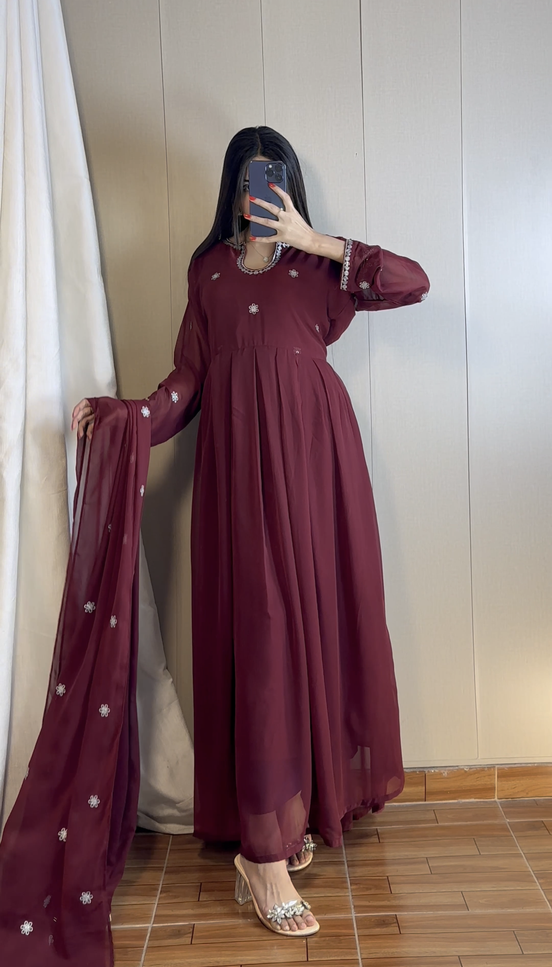 Noor-e-Shab Embroidered 3 Piece Frock