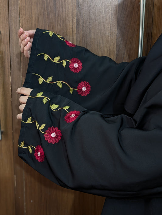 Sleeves Embroidered Abaya