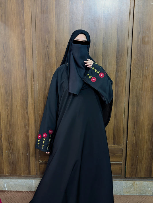 Sleeves Embroidered Abaya
