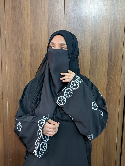 Sleeves Embroidered Abaya