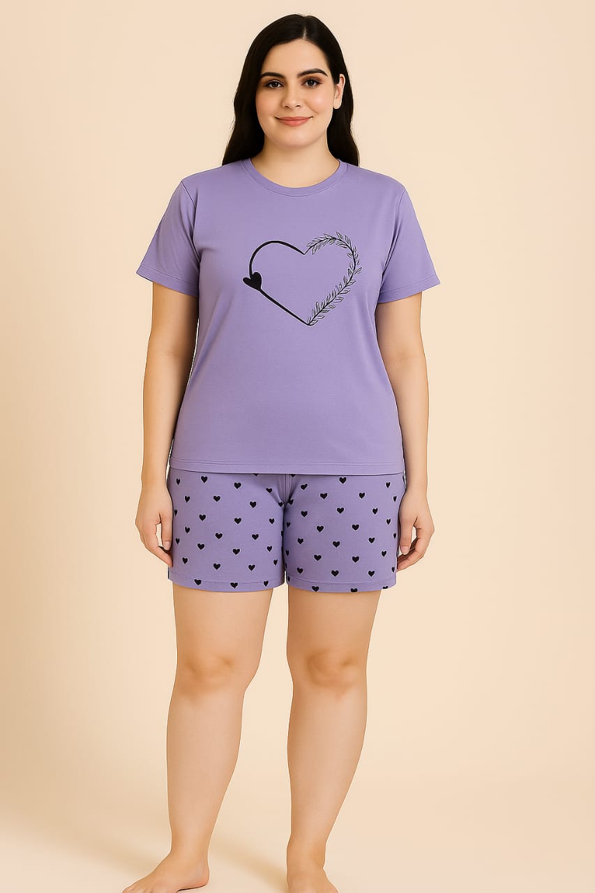 Short Night Suit 2 Piece - Cotton Jersey