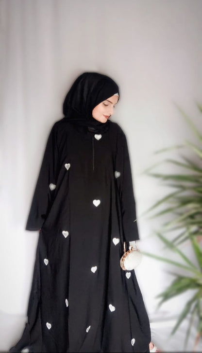 Heart Full Embroidered Abaya