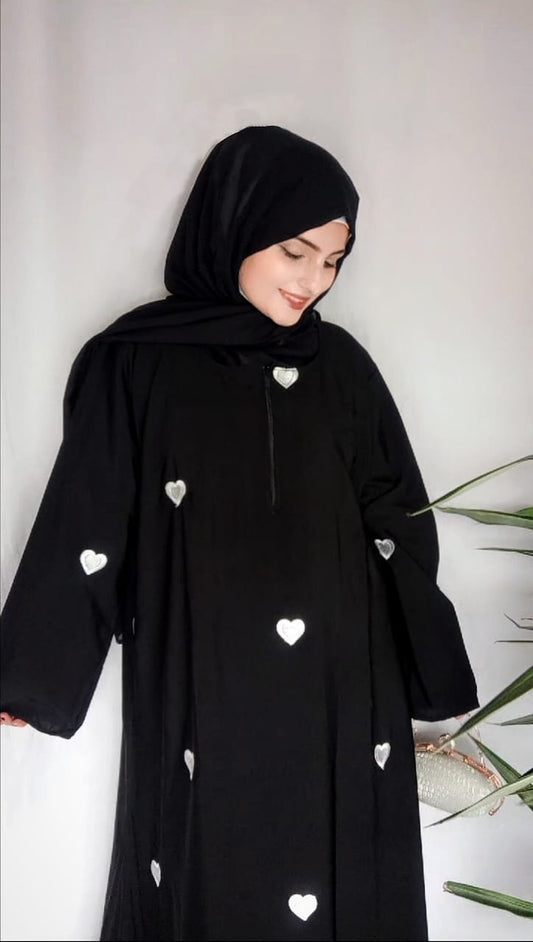 Heart Full Embroidered Abaya