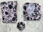 ✨ Printed Pajama Shirt Set with Matching Scrunchies! ✨