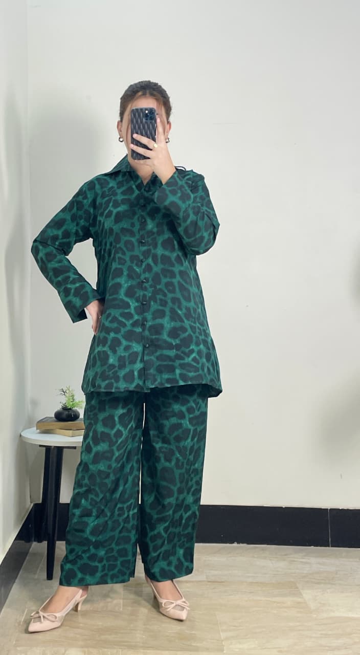 Green Leopard Co-ord Set