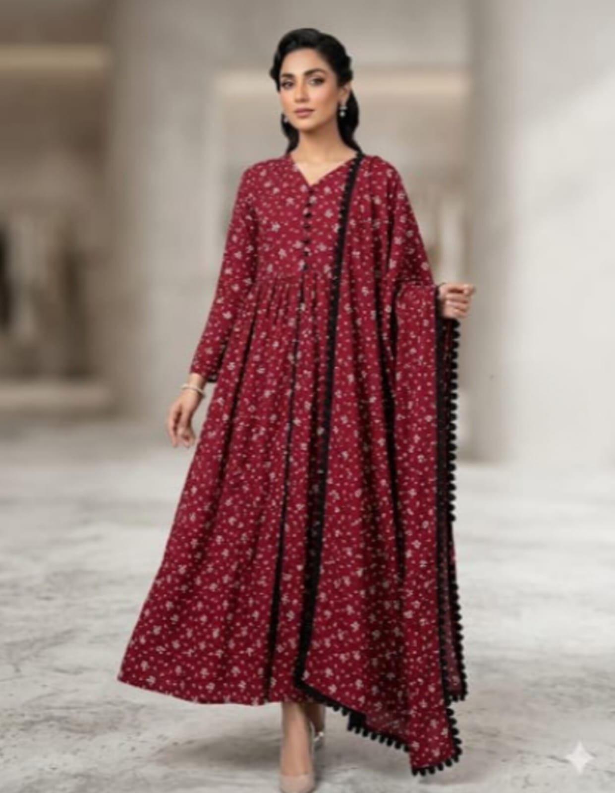 Chiffon Maxi with Same Dupatta