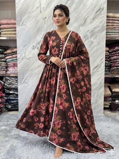 Chiffon Maxi with Same Dupatta