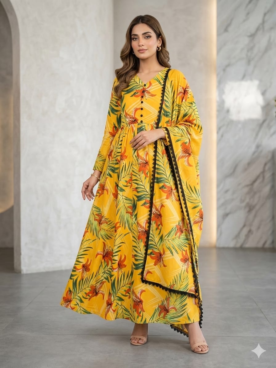 Chiffon Maxi with Same Dupatta