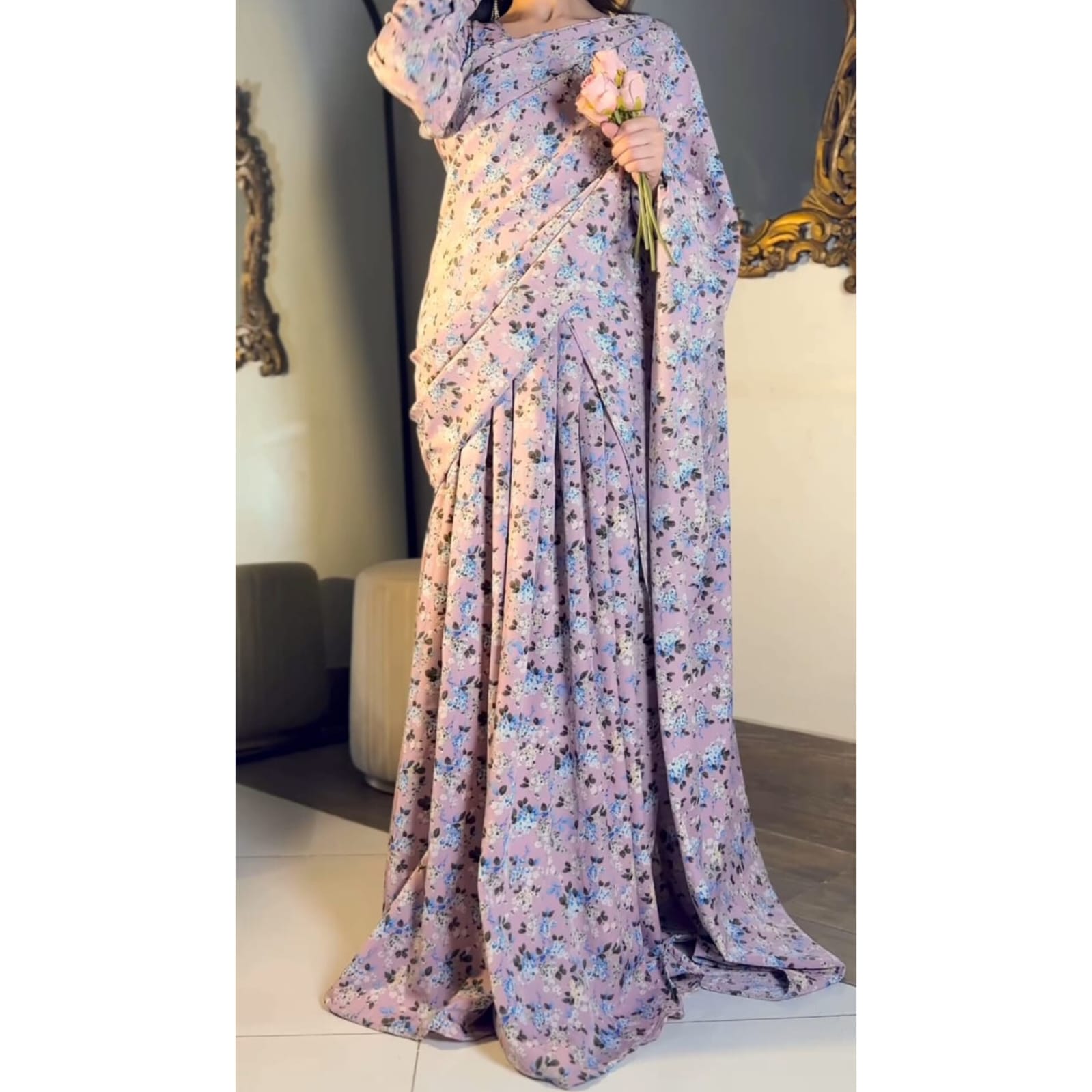 Elegant 2 in 1 Frock Saree