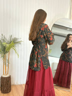 Midnight Bloom Skirt Set