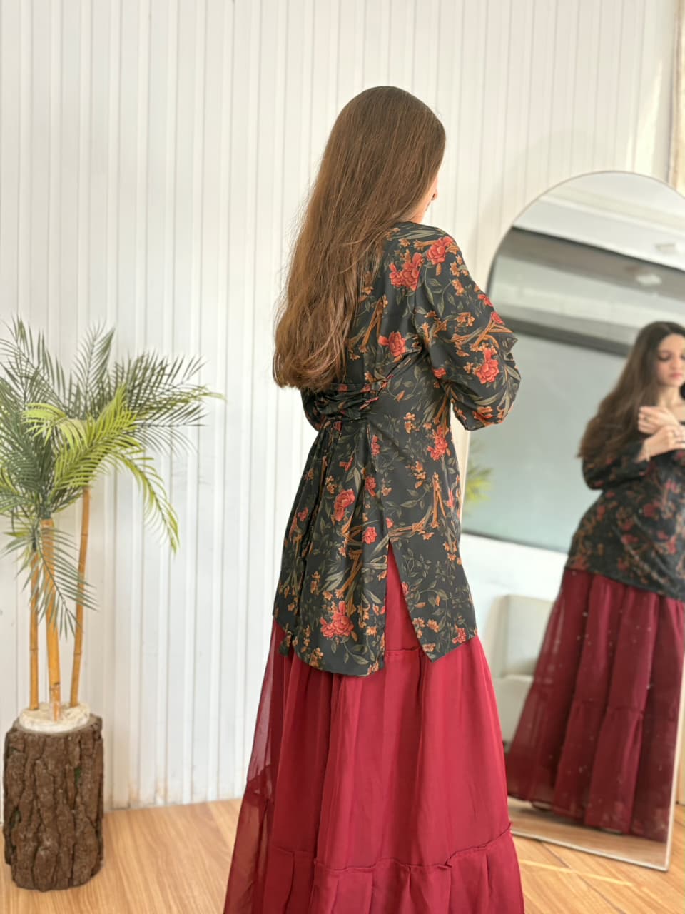 Midnight Bloom Skirt Set