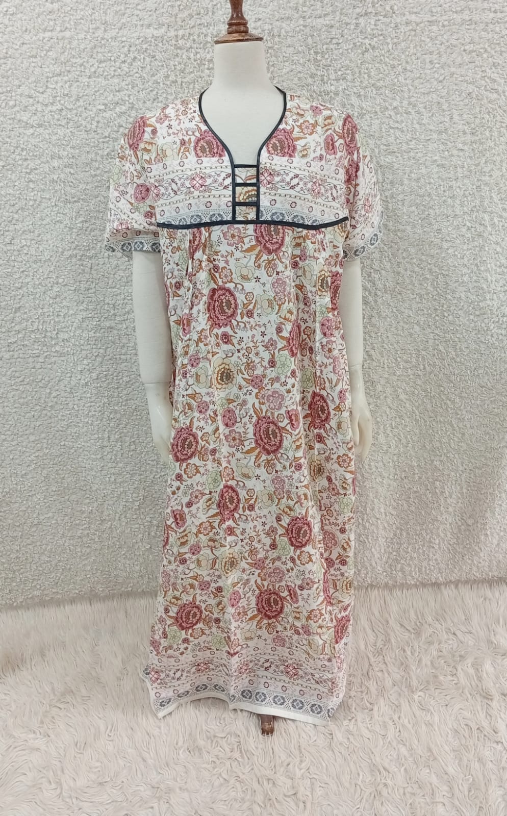 Printed Lilan Long Nighty