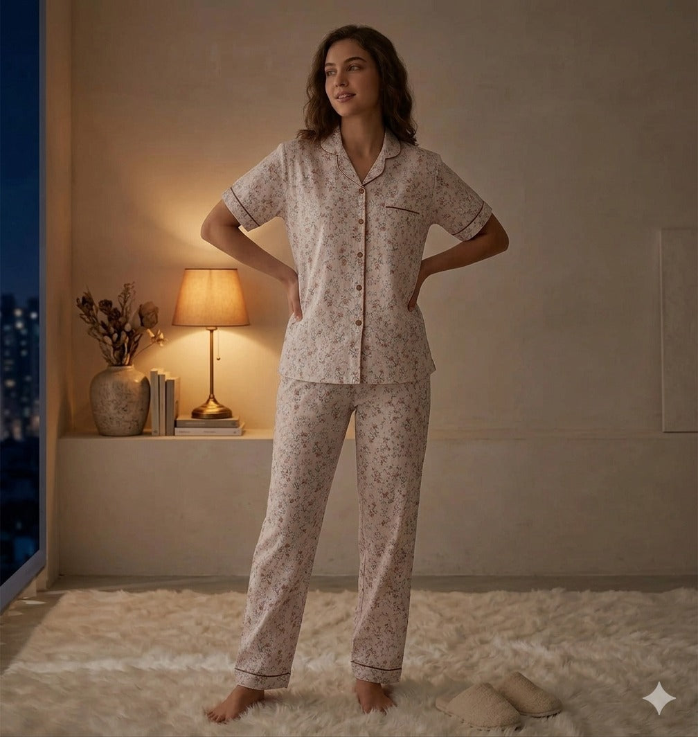 Printed 2 Piece Lawn Night Suit
