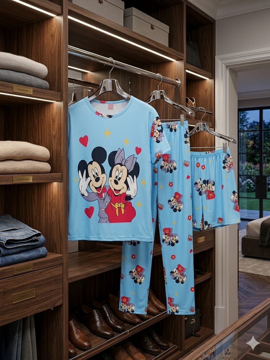 3 Piece Printed Night Suit