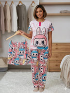3 Piece Printed Night Suit