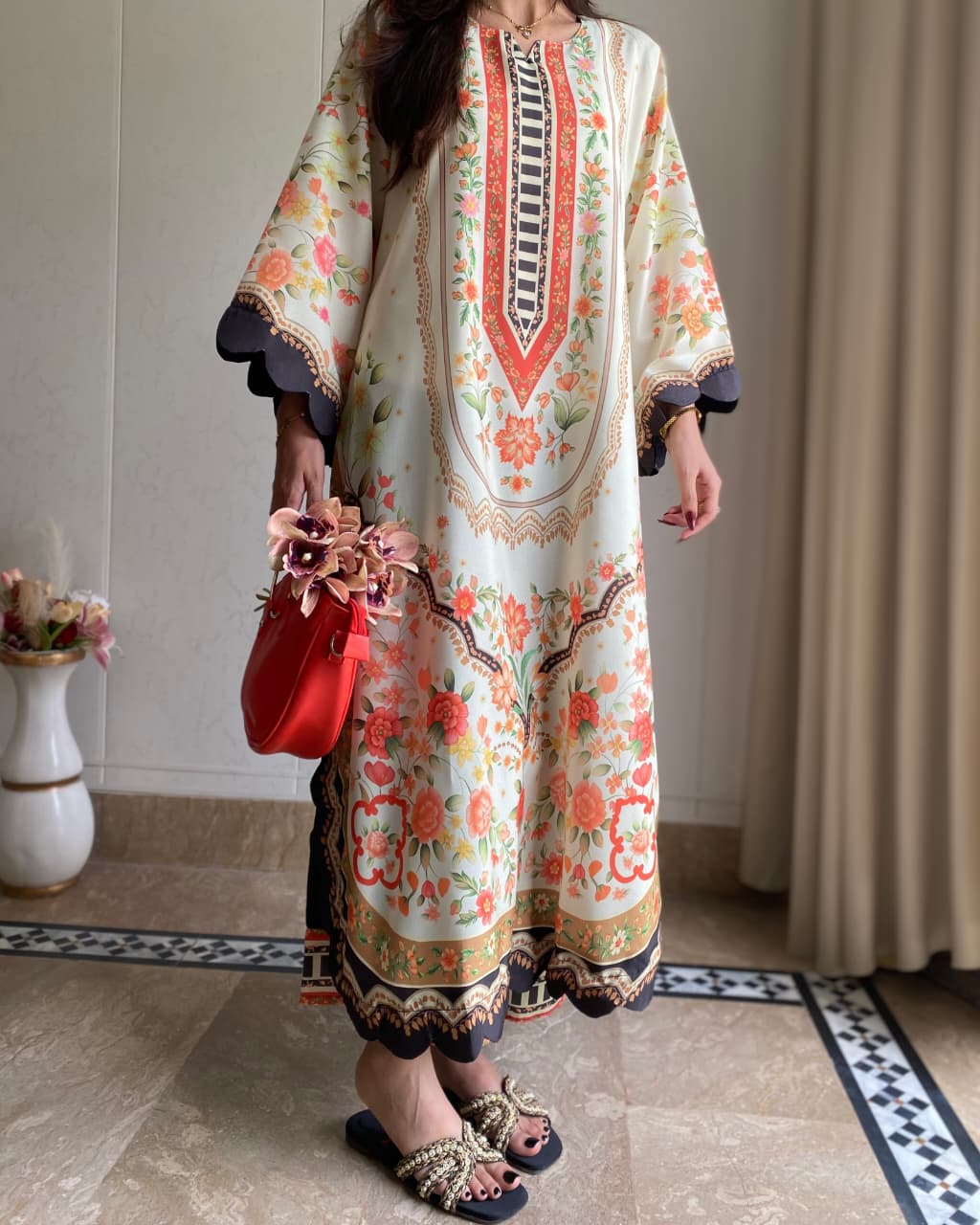 Black Aizal Digital Long 2 Piece