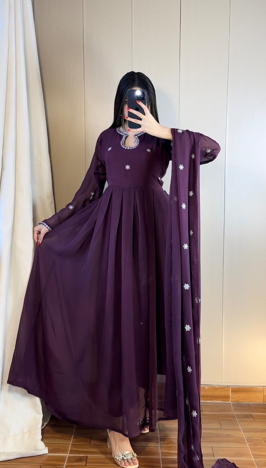 Noor-e-Shab Embroidered 3 Piece Frock