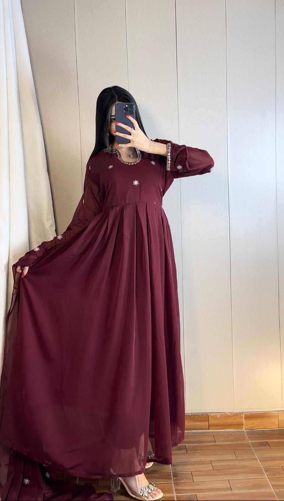 Noor-e-Shab Embroidered 3 Piece Frock