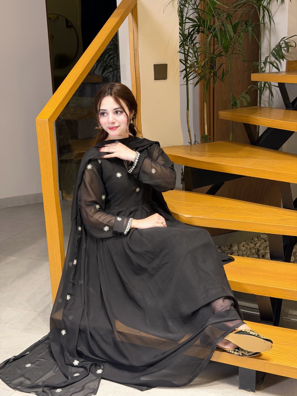 Noor-e-Shab Embroidered 3 Piece Frock