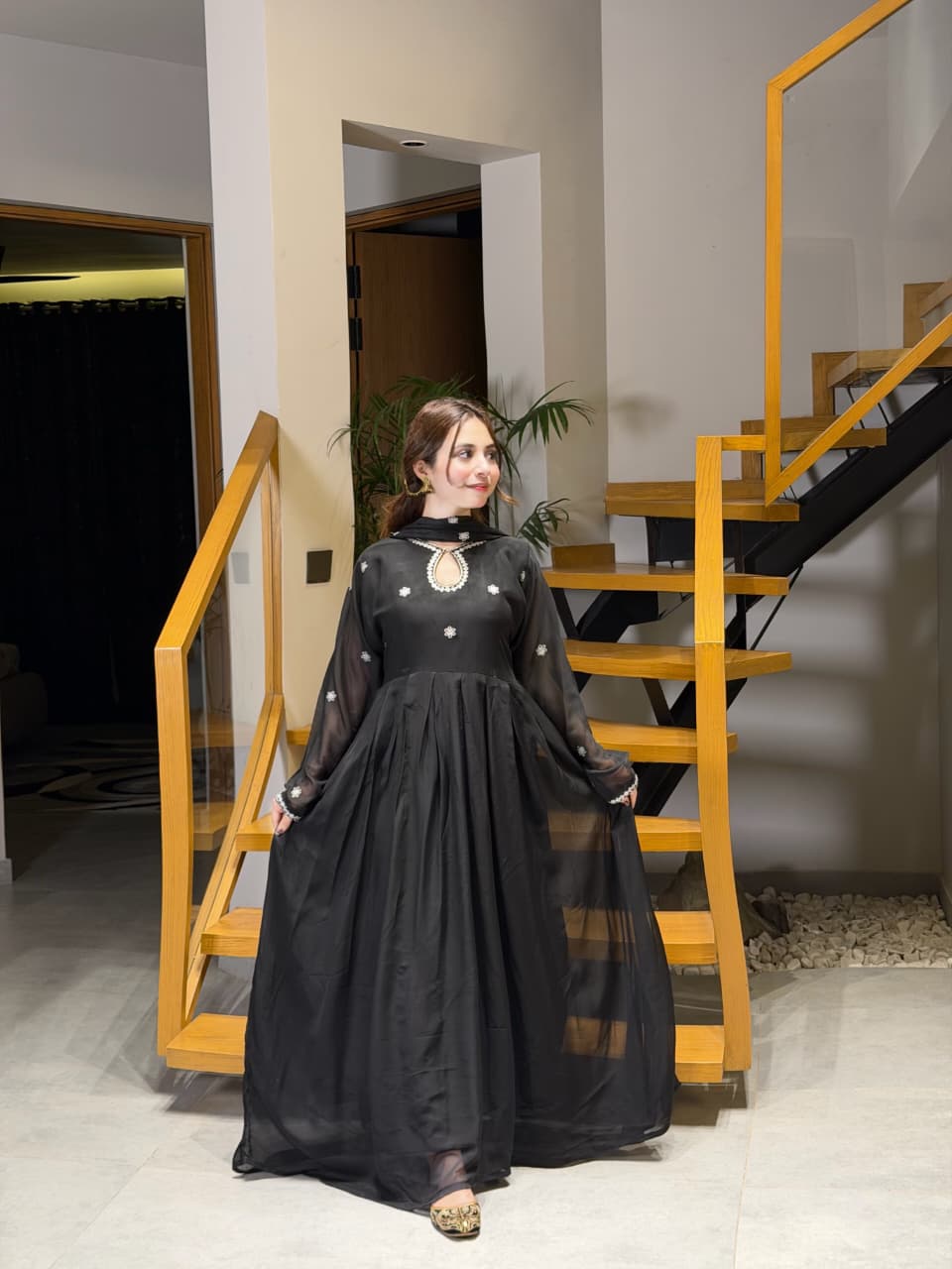 Noor-e-Shab Embroidered 3 Piece Frock