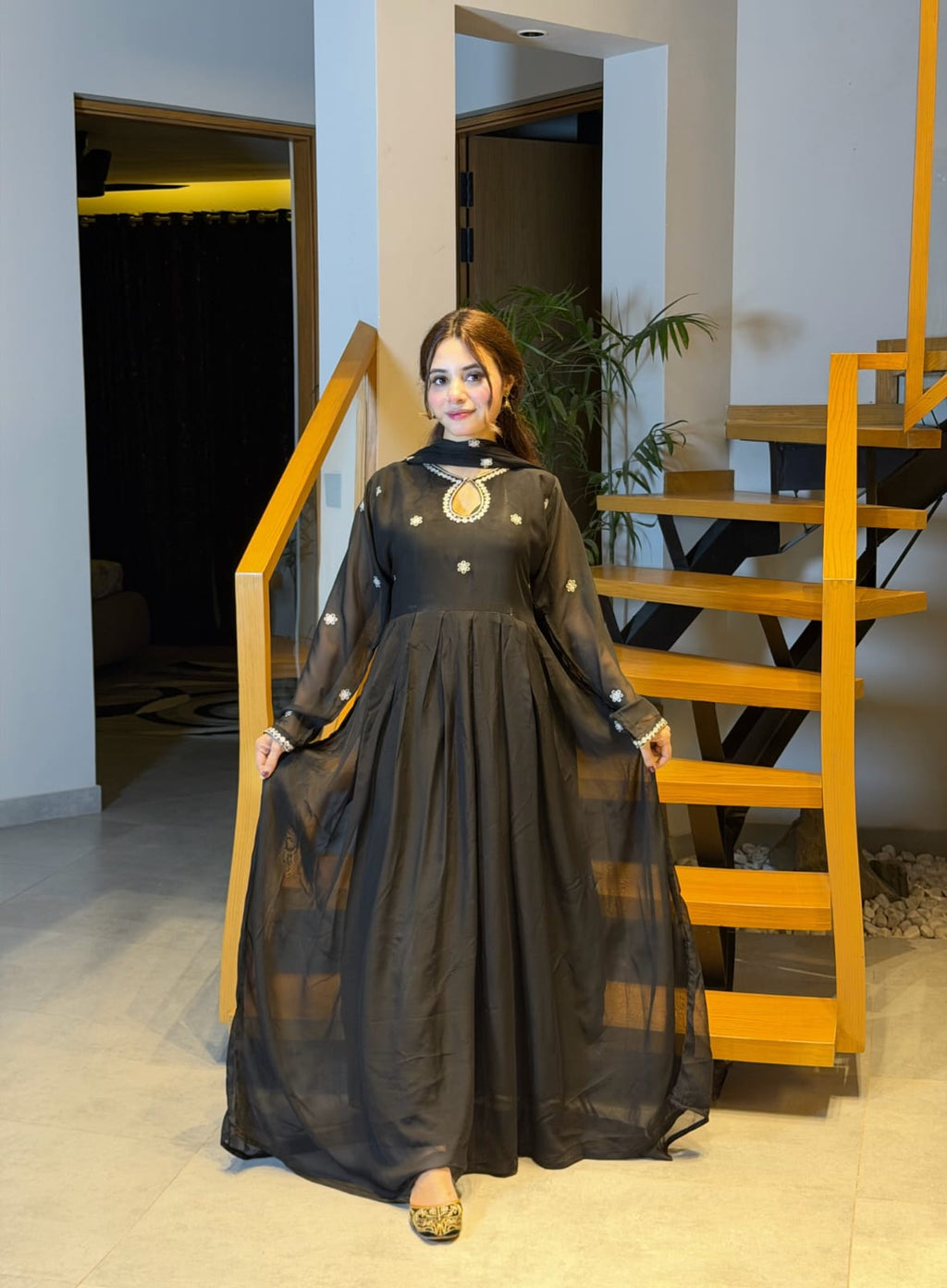Noor-e-Shab Embroidered 3 Piece Frock