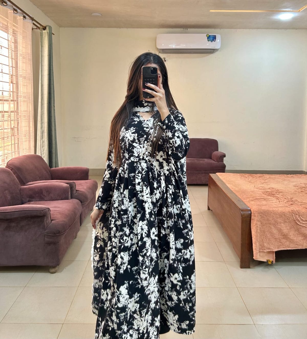 Chiffon Maxi with Same Dupatta
